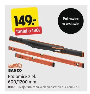 Poziomice Bahco 2 el. 600/1200 mm promocja w Jula