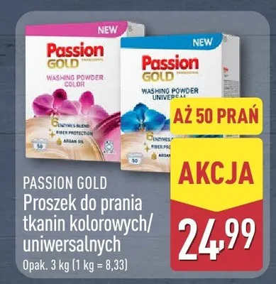 Proszek do prania tkanin uniwersalnych Passion Gold promocja w Aldi