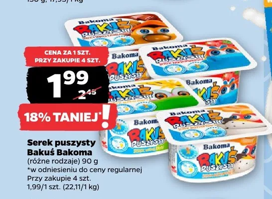 Serek puszysty Bakuś Bakoma promocja w Netto