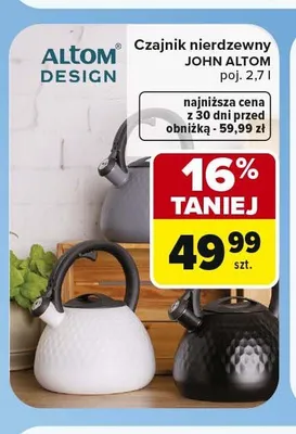 Czajnik nierdzewny John Altom promocja w Carrefour