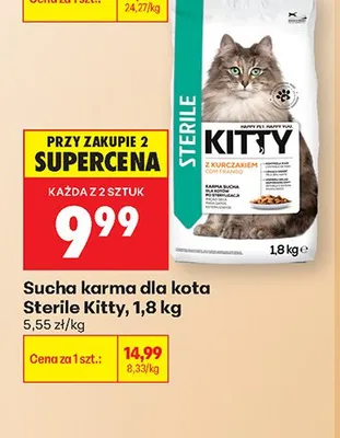 Sucha karma dla kota Sterile Kitty 1,8kg promocja w Biedronka