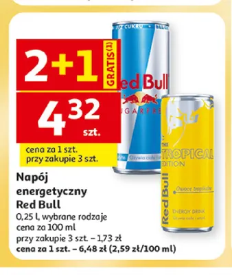 Napój energetyczny Red Bull Sugarfree promocja w Auchan