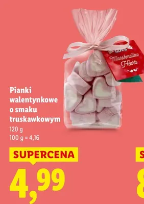 Pianki walentynkowe o smaku truskawkowym promocja w Lidl