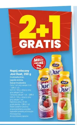 Napój mleczny Jovi Duet banan-truskawka promocja w Twój Market