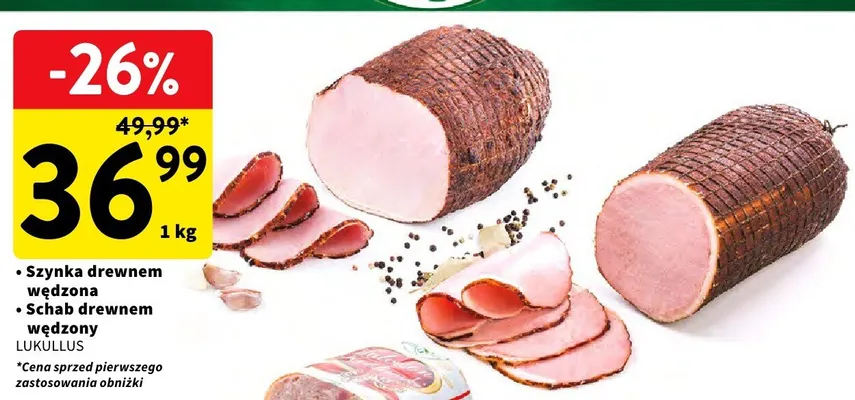 Szynka drewnem wędzona promocja w Intermarche