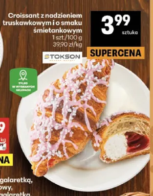 Croissant z nadzieniem truskawkowym i o smaku śmietankowym Stokson promocja w Delikatesy Centrum
