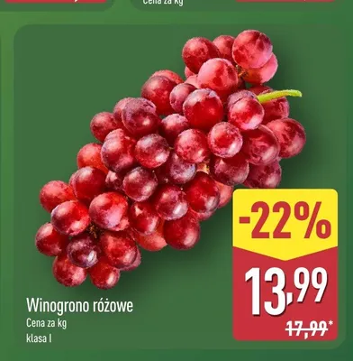 Winogrono różowe klasa I promocja w Aldi