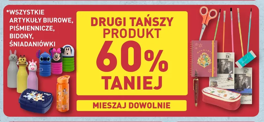 Artykuły biurowe piśmiennicze bidony i śniadaniówki promocja w Aldi