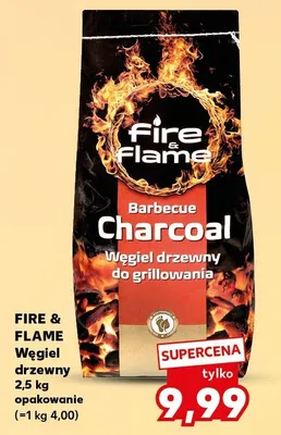 Węgiel drzewny do grillowania Fire & Flame Barbecue Charcoal promocja w Kaufland