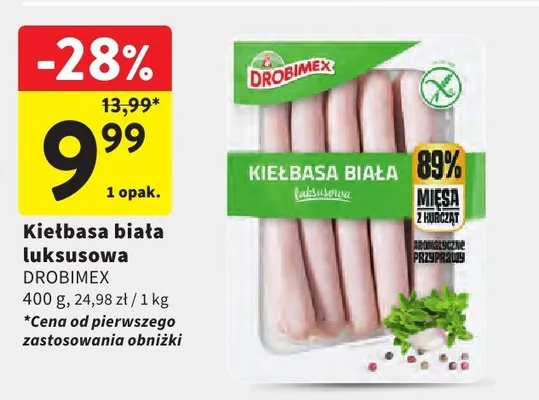 Kiełbasa biała luksusowa promocja w Intermarche