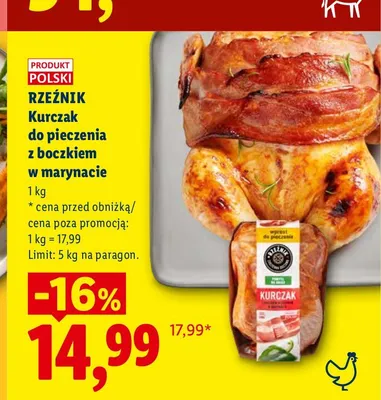Kurczak do pieczenia z boczkiem w marynacie Rzeźnik promocja w Lidl