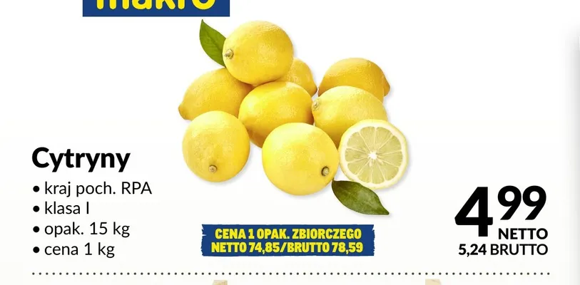 Cytryny promocja w Makro