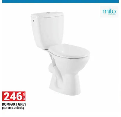 Kompakt WC Grey poziomy z deską promocja w Merkury Market