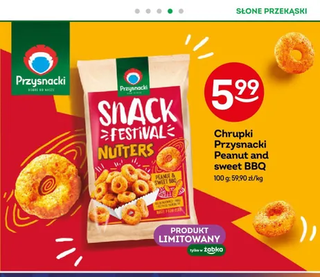 Chrupki Przysnacki Snack Festival Nutters Peanut and sweet BBQ promocja w Żabka