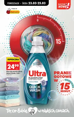 Żel do prania tkanin Ultra Short Cycle Quick Wash Clean & Fresh promocja w Biedronka