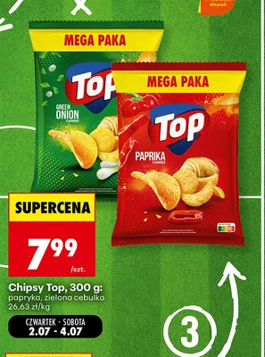 Chipsy Top zielona cebulka promocja w Biedronka