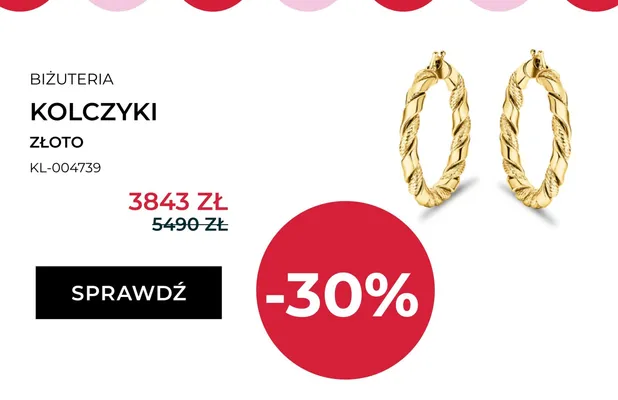 Kolczyki złote Briju KL-004739 promocja w Briju