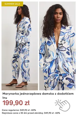 Marynarka jednorzędowa damska z dodatkiem lnu promocja w Medicine