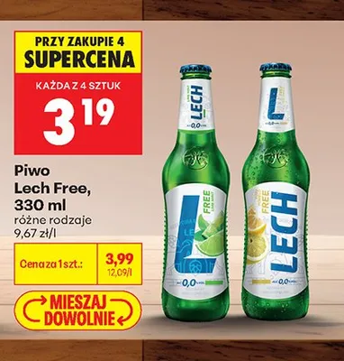 Piwo bezalkoholowe Lech Free promocja w Biedronka