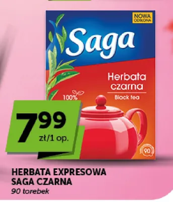 Herbata ekspresowa Saga czarna promocja w Groszek