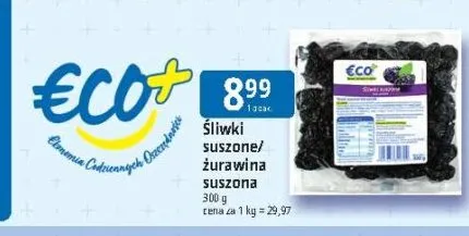 Śliwki suszone ECO+ promocja w Leclerc