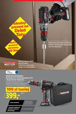 Akumulatorowa wiertarkowkrętarka Parkside Performance promocja w Lidl