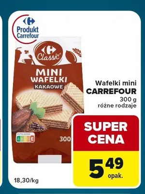 Wafelki mini Carrefour kakaowe promocja w Globi