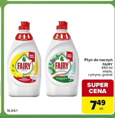Płyn do naczyń Fairy granat promocja w Carrefour Express