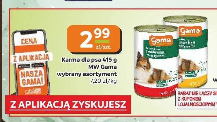 Karma dla psa Gama promocja w Społem Częstochowa