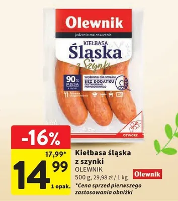 Kiełbasa śląska z szynki promocja w Intermarche