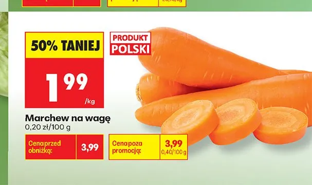 Marchew na wagę promocja w Biedronka