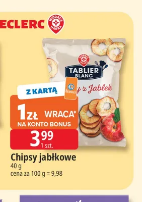Chipsy jabłkowe Tablier Blanc promocja w Leclerc