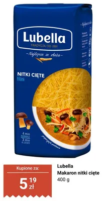 Makaron nitki cięte Lubella promocja w Biedronka