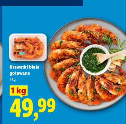 Krewetki białe gotowane K-classic blue bay promocja w Lidl