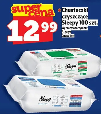 Chusteczki czyszczące Sleepy 100 szt. promocja w TOPAZ