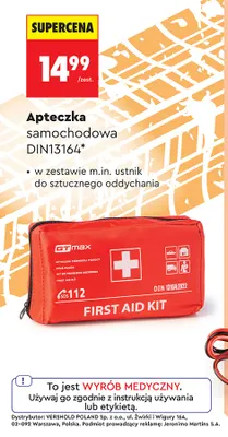 Apteczka samochodowa DIN13164 Gt max promocja w Biedronka
