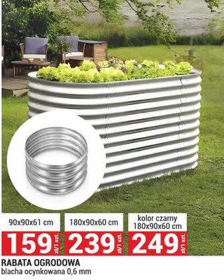 Rabata ogrodowa blacha ocynkowana 0,6 mm 90x90x61 cm promocja w Merkury Market