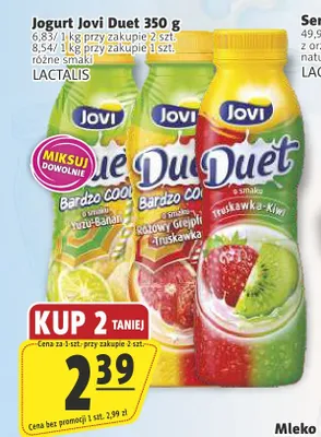 Jogurt Jovi Duet truskawka kiwi promocja w Prim Market