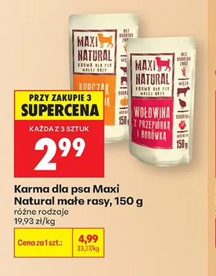 Karma dla psa Maxi Natural małe rasy 150g promocja w Biedronka