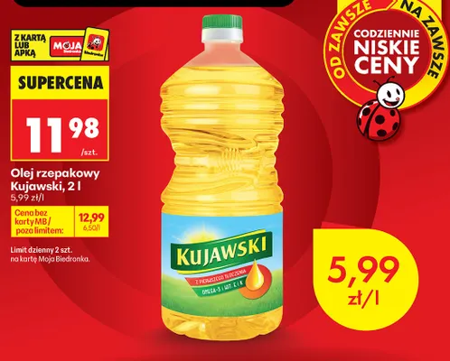 Olej rzepakowy Kujawski promocja w Biedronka