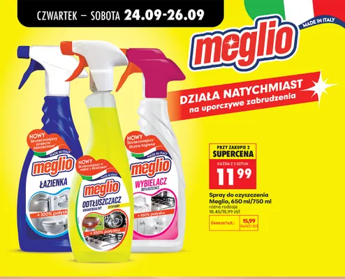 Spray do czyszczenia Meglio łazienka promocja w Biedronka
