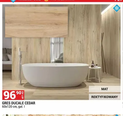 Gres Ducale Cedar 60x120 cm gat. I promocja w Merkury Market