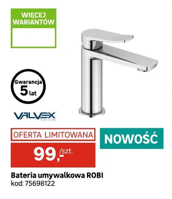 Bateria umywalkowa Robi Valvex promocja w Leroy Merlin
