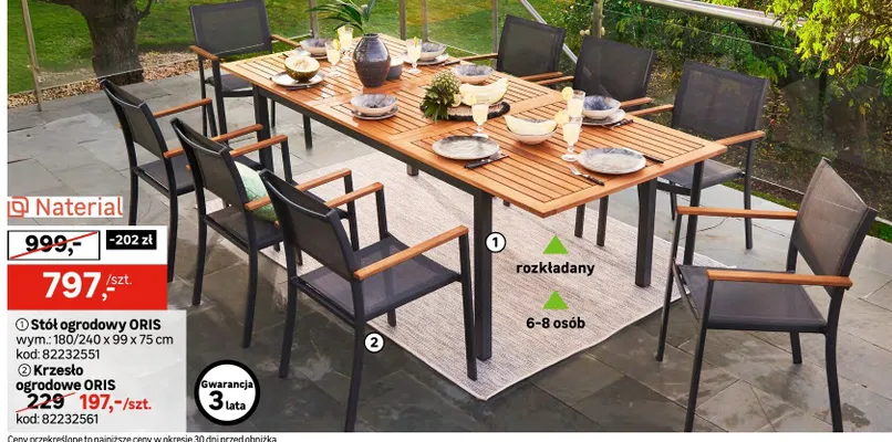 Stół ogrodowy oris promocja w Leroy Merlin