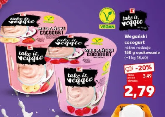 Wegański cocogurt różne rodzaje promocja w Kaufland