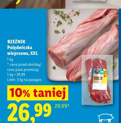 Polędwiczka wieprzowa XXL Rzeźnik promocja w Lidl
