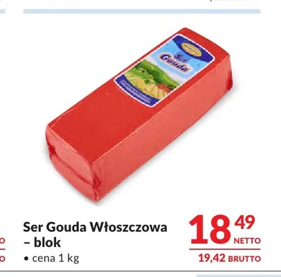 Ser Gouda Włoszczowa blok promocja w Makro