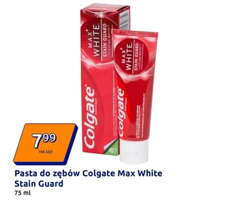 Pasta do zębów max white stain guard promocja w Action