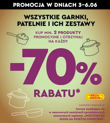 Garnki, patelnie i ich zestawy promocja w Biedronka