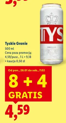 Piwo Tyskie Gronie promocja w Lidl